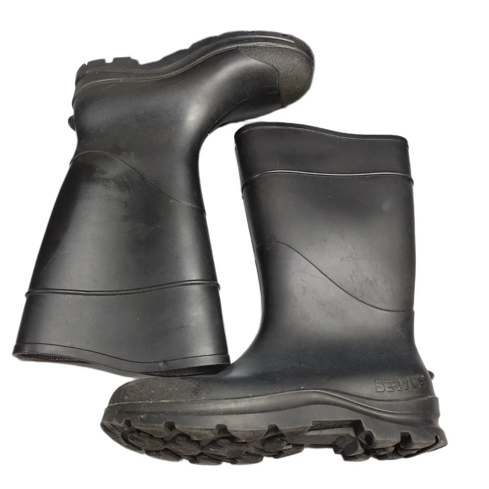 Servus Work Rain Boots Mens Size 10 Black Rubber Waterproof Heavy Duty Pull On